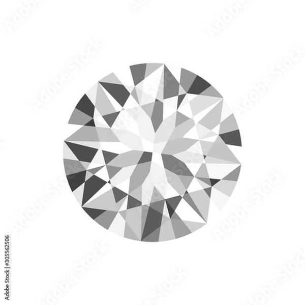Fototapeta Emerald - vector diamond realistic gemstone illustration on white background