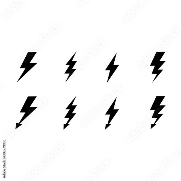 Fototapeta thunder lighting icon, power lighting icon vector design symbol