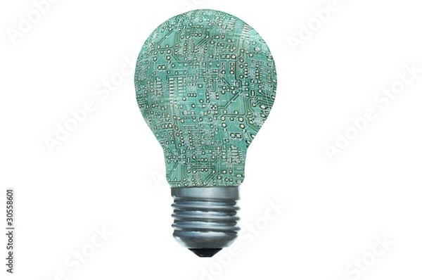 Obraz circuit board light bulb