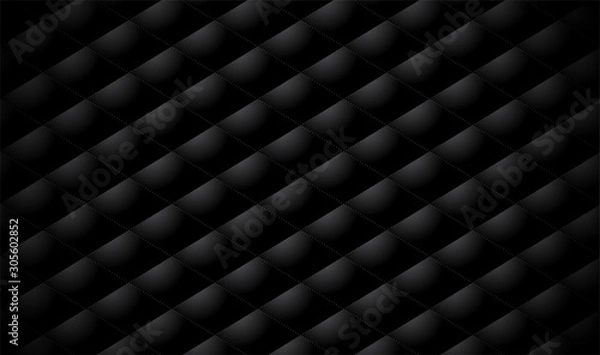 Obraz Vector abstract upholstery diamond or matte black leather texture sofa background