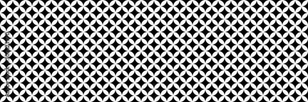 Obraz Wide geometric background from interconnected circles. Vintage black white seamless pattern.