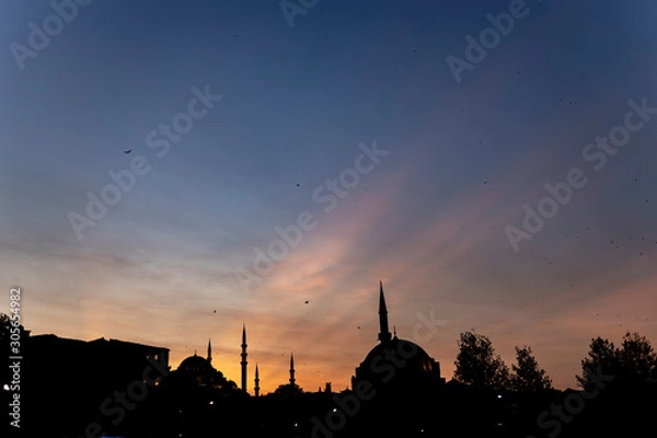 Fototapeta mosque at sunset