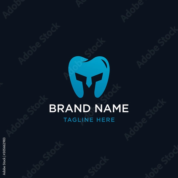 Obraz dental spartan logo design template - vector