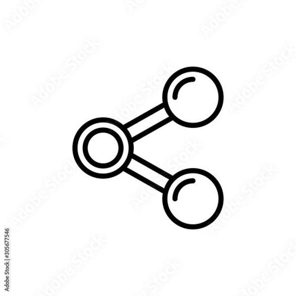 Fototapeta Share Vector Line Icons of Network and Communication. Pixel perfect.