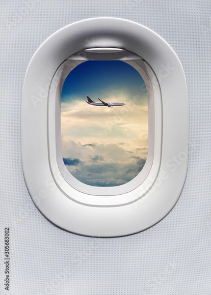 Obraz view from the window in an airplane