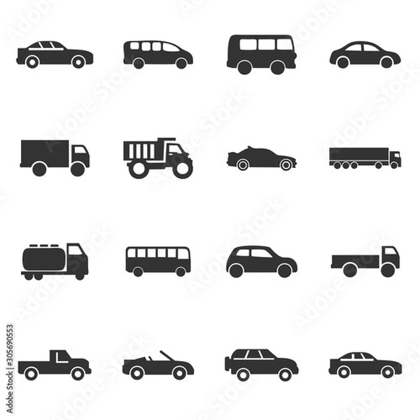 Fototapeta car icon, bus, ambulance icon vector design symbol 
