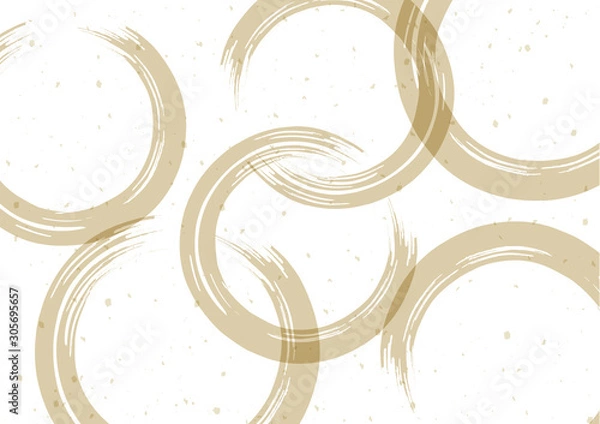 Fototapeta 丸い筆の和柄白