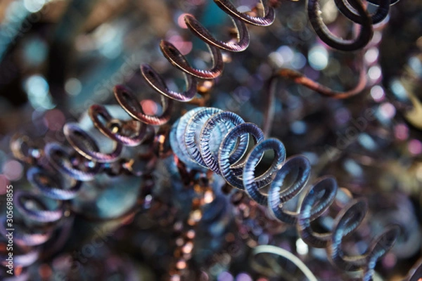 Obraz Metal chips after machining. Recyclables