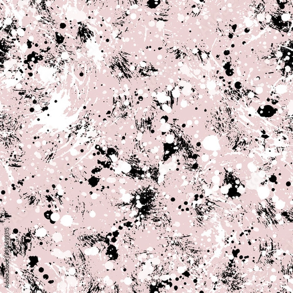 Obraz Abstract hand drawn seamless pattern, brush strokes and paint splashes texture