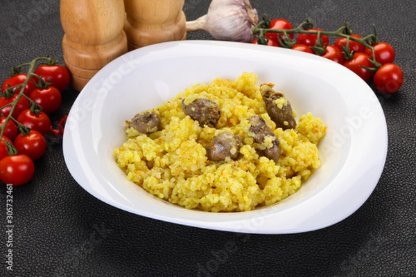 Obraz Rice with Chicken hearts