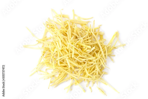 Obraz Ginger root slices, isolated on white background. Selective focus.