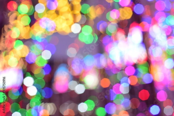 Fototapeta Multi-colored bokeh light from a bulb