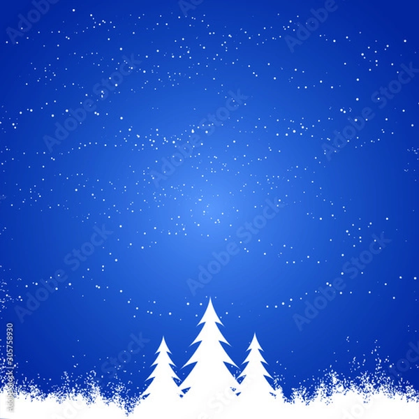 Obraz christmas tree and snow