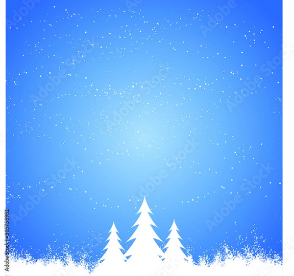 Fototapeta christmas tree and snow