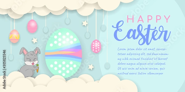 Obraz happy easter day vector background wallpaper vector graphic design