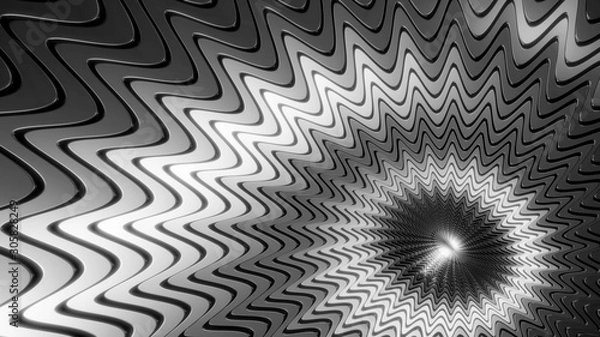 Obraz Silver Glossy Layered Abstract Background - 3D Rendering