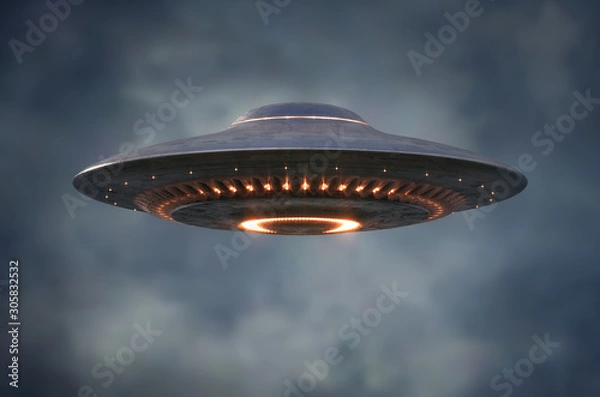 Fototapeta Obce UFO - niezidentyfikowany obiekt latający - ścieżka przycinająca w zestawie