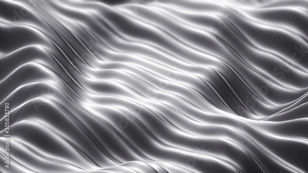 Fototapeta Deformed surface with regular ripples - 3D Rendering