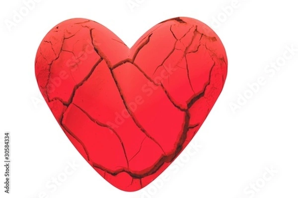 Obraz broken cracked heart