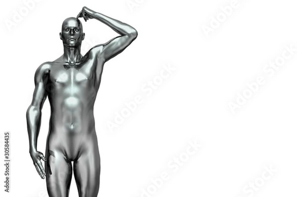 Obraz silver man  scratching head