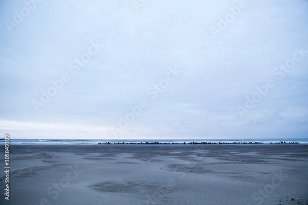 Obraz 九十九里浜、早朝、砂浜