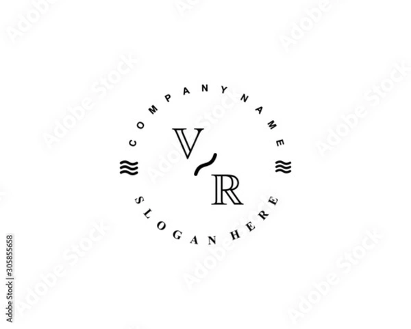Obraz Initial VR vintage logo template