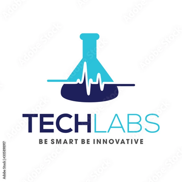 Obraz PULSE LAB, laboratory Logo Vector