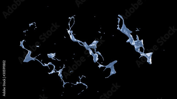 Fototapeta Splash fluid. 3d illustration, 3d rendering.