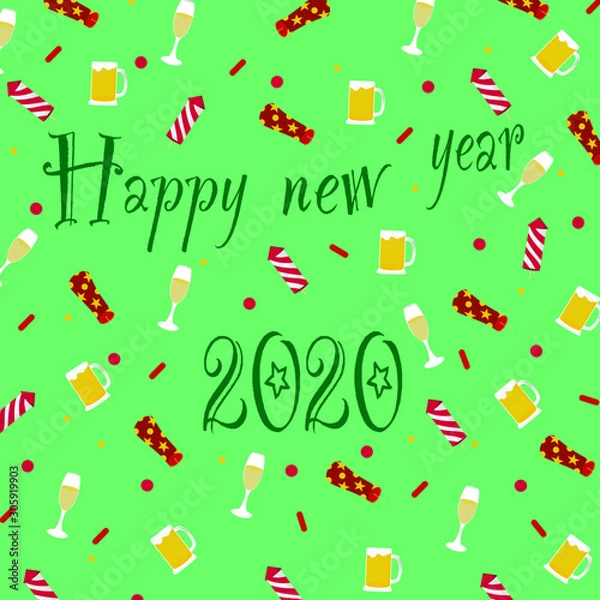 Fototapeta New year pattern background 