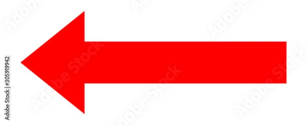 Obraz Czerwona strzałka w lewo / wektor, odizolowane