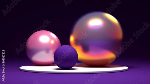 Fototapeta Elegant minimalism geometry background. 3d illustration, 3d rendering.