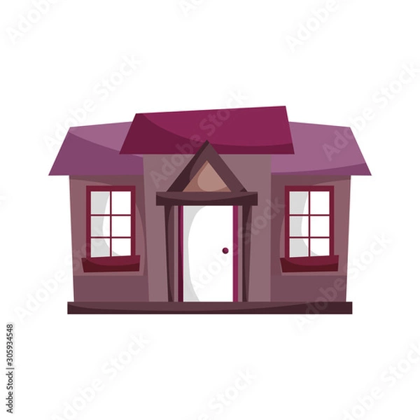 Obraz house facade architecture cartoon shadow icon
