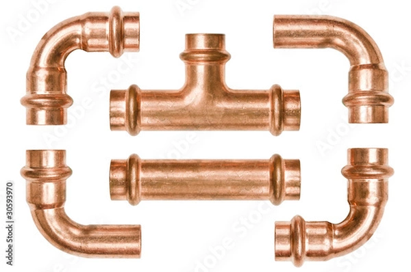 Fototapeta Copper pipe tubes