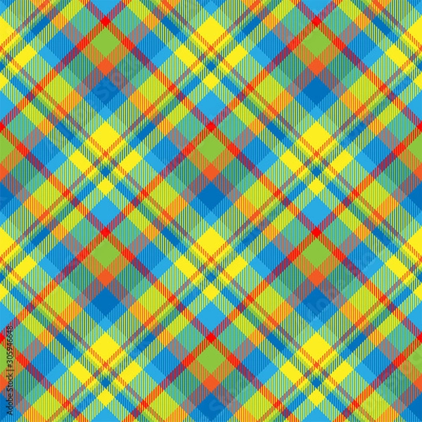 Fototapeta Tartan scotland seamless plaid pattern vector. Retro background fabric. Vintage check color square geometric texture.