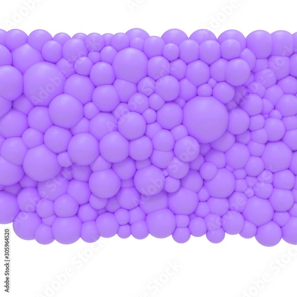 Fototapeta Bubble gum. 3d Violet bubbles. Background pattern.