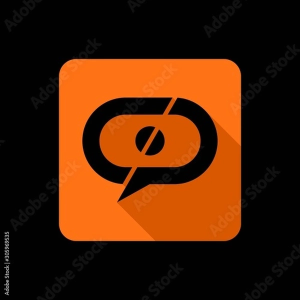 Fototapeta simple typography Cp chat vector logo