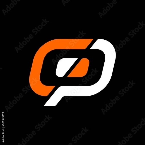 Fototapeta simple typography cp square vector logo