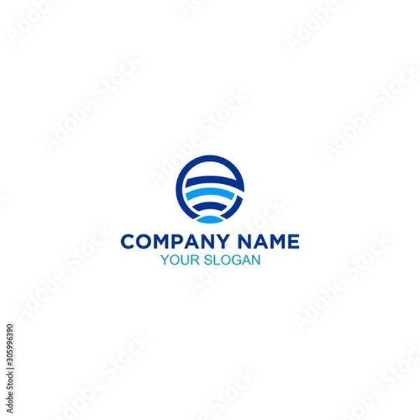 Fototapeta E Wifi Logo Design Vector