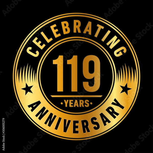Fototapeta 119 years anniversary celebration logo template. One hundred and nineteen years vector and illustration.