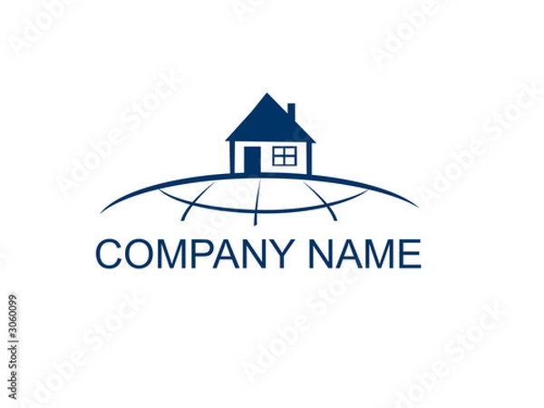 Obraz logo for house on globe