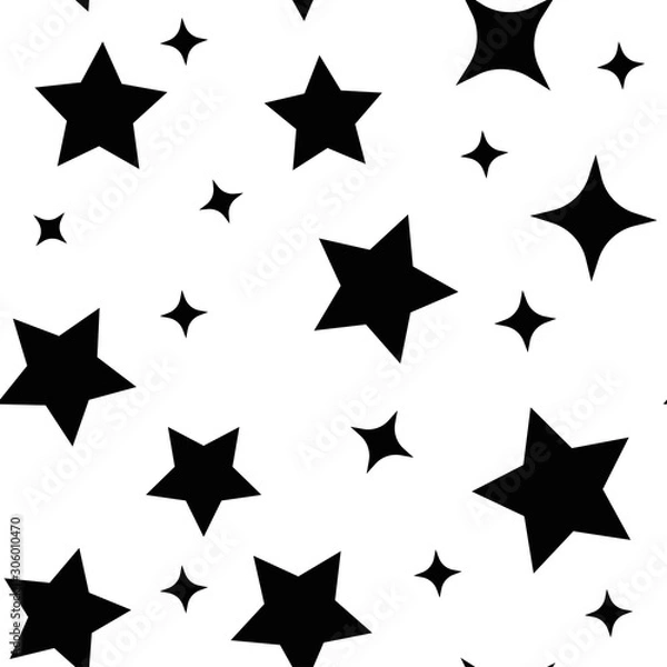 Obraz Stars seamless pattern. Sky with star icons texture background.