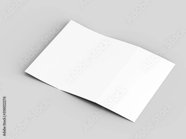 Fototapeta Brochure in A4 format folded to three - mockup. 3d illustration