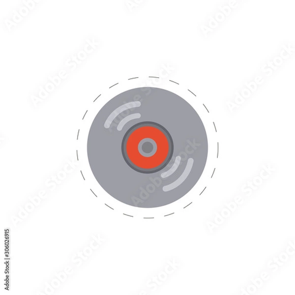 Fototapeta music plate colorful vector flat icon for web and mobile