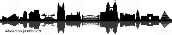 Obraz Magdeburg City Skyline Vector Silhouette