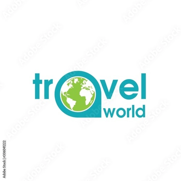 Fototapeta travel world logo designs simple