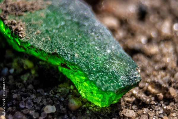 Obraz green beach glass close up 