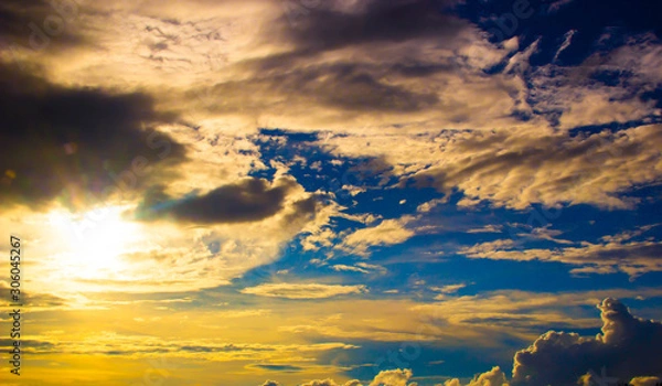 Obraz sunset sky with clouds