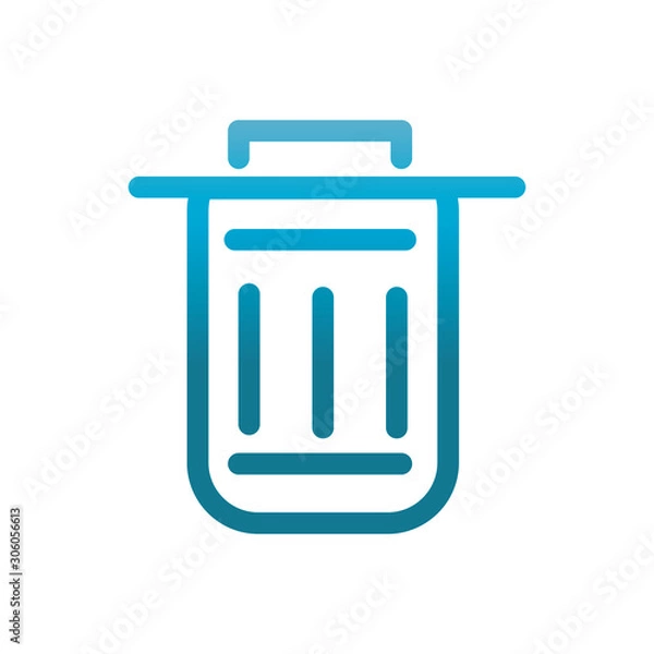 Fototapeta trash can user interface blue gradient