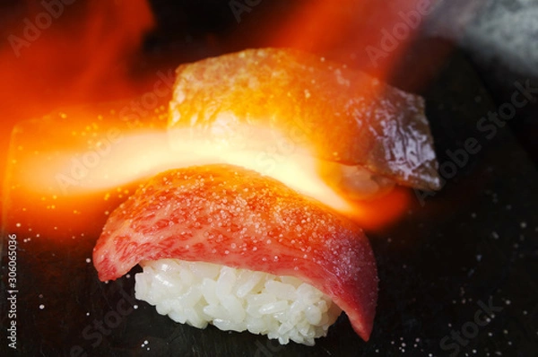 Fototapeta 松阪肉炙り寿司