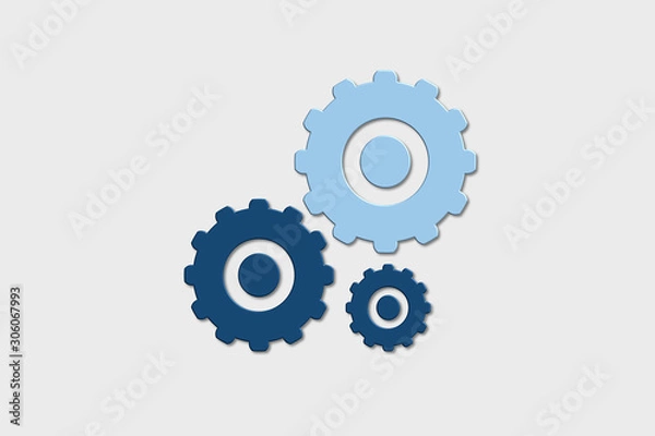 Obraz gears on white background